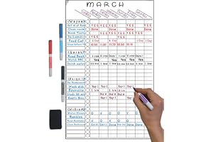 DEWNY BRAND Multi-use Magnetic to-Do List Board Chore Chart List Goal Planner Task Habit Tracker Monthly Weekly Daily Homework Child Calendar Family Wedding Checklist Chirstmas Gift Kitchen Fridge Dry Erase Board