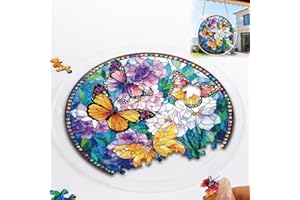 Acrylic Puzzles Suncatcher Window Hanging, 83 Pieces Stained Glass Sun Catcher Puzzle Decoration for Home Garden, Birthday Gi