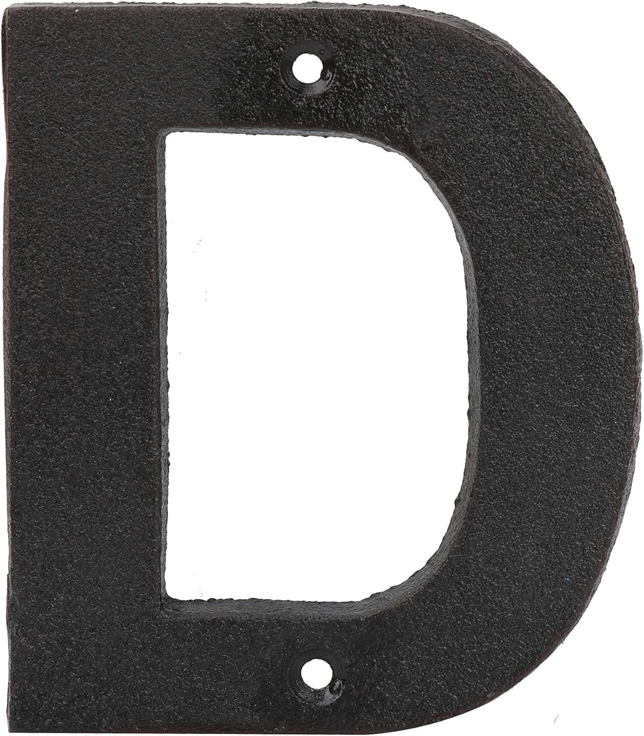 Cast Iron House & Door Numbers 0-9, A-E - Available in Black and Brown (D, Black)