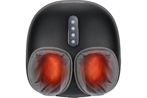 Medcursor Electric Shiatsu Foot Massager Machine with Soothing Heat, Deep Kneading for Foot Pain and Circulation, Multi-Level