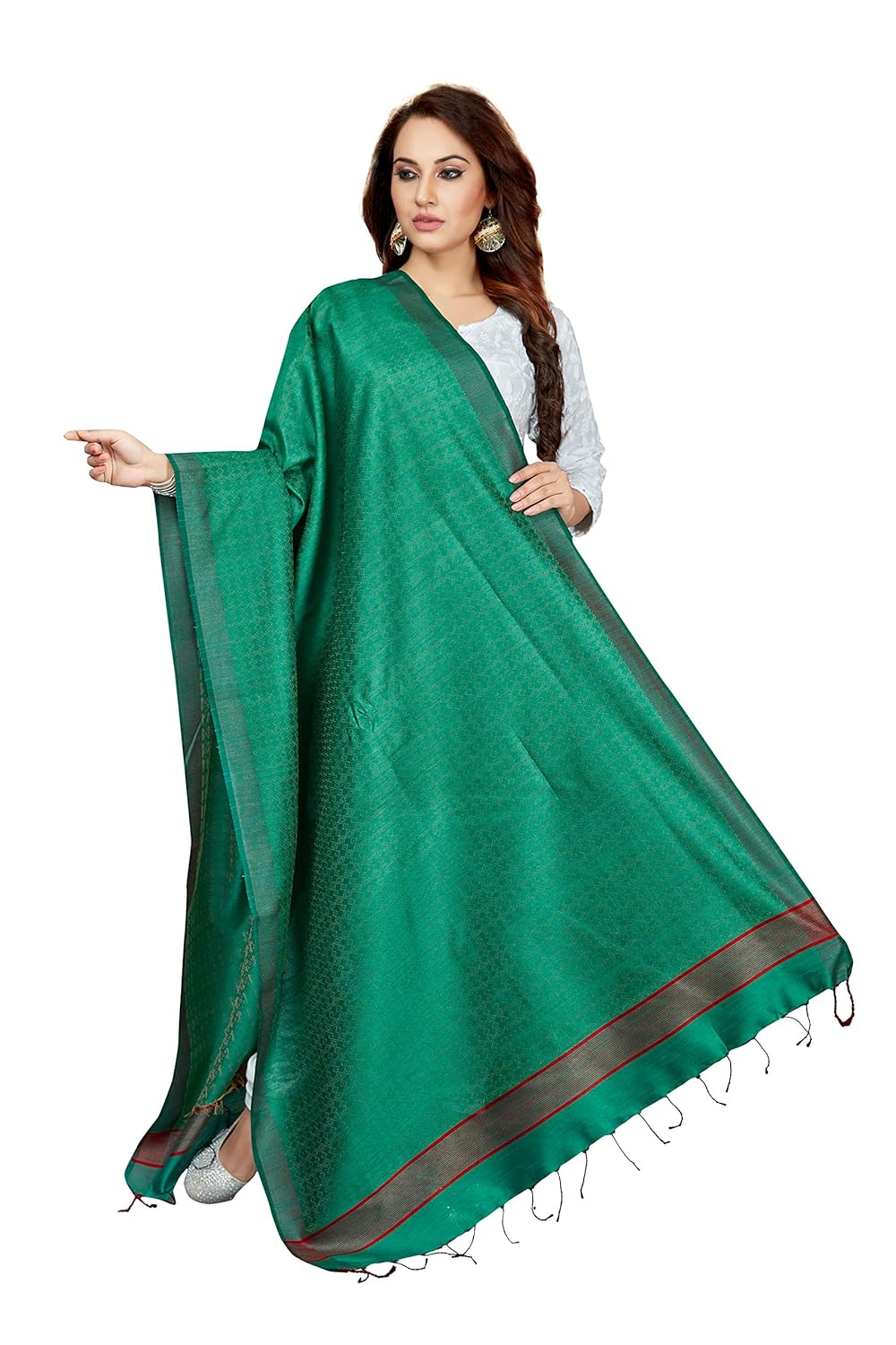 rani saahiba women's dupion art silk dupatta