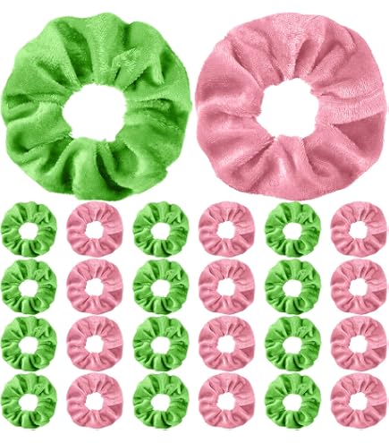 Silk Hair Scrunchies Pink Green Set 24 pcs Party Favors Witch Accessories Amazon.com : Whaline 10Pcs St. Patrick main image 4