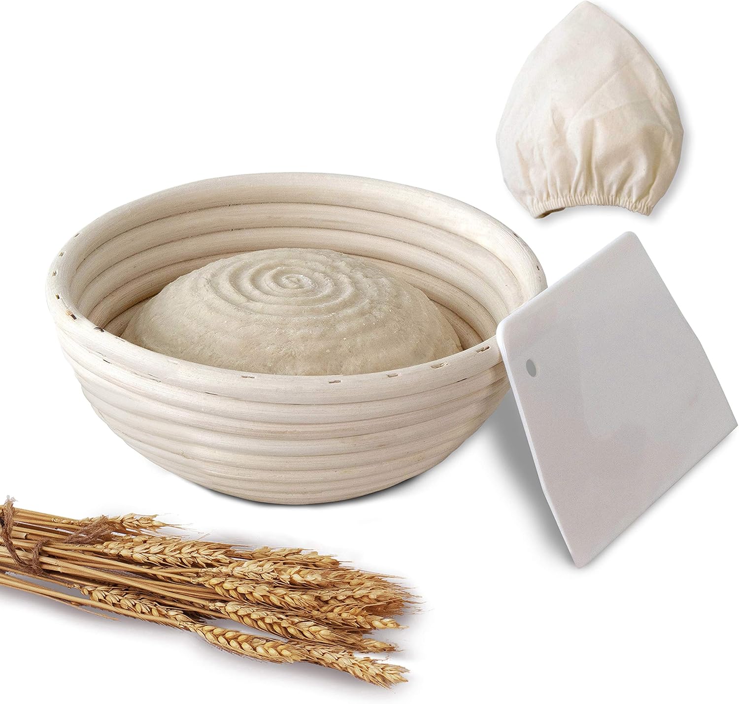 Round Bread Proofing Baskets Artisan Wicker Cane Dough Rising Bowl