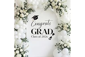 Class of 2026 Congrats Grad Sign for Backdrop Stickers - Graduation Backdrop Decor for Balloon Arch & Photo Booth, Graduation