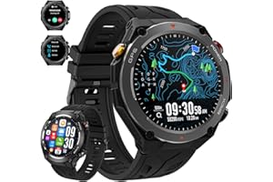 BAOINSE Military Smart Watch with GPS, Pressure/Altitude/Compass, Rugged Smartwatch for Men with 650mAh Extra-Large Battery, Answer/Make Call, 100+ Sports Mode, Metal Body Fitness Tracker for Android iOS