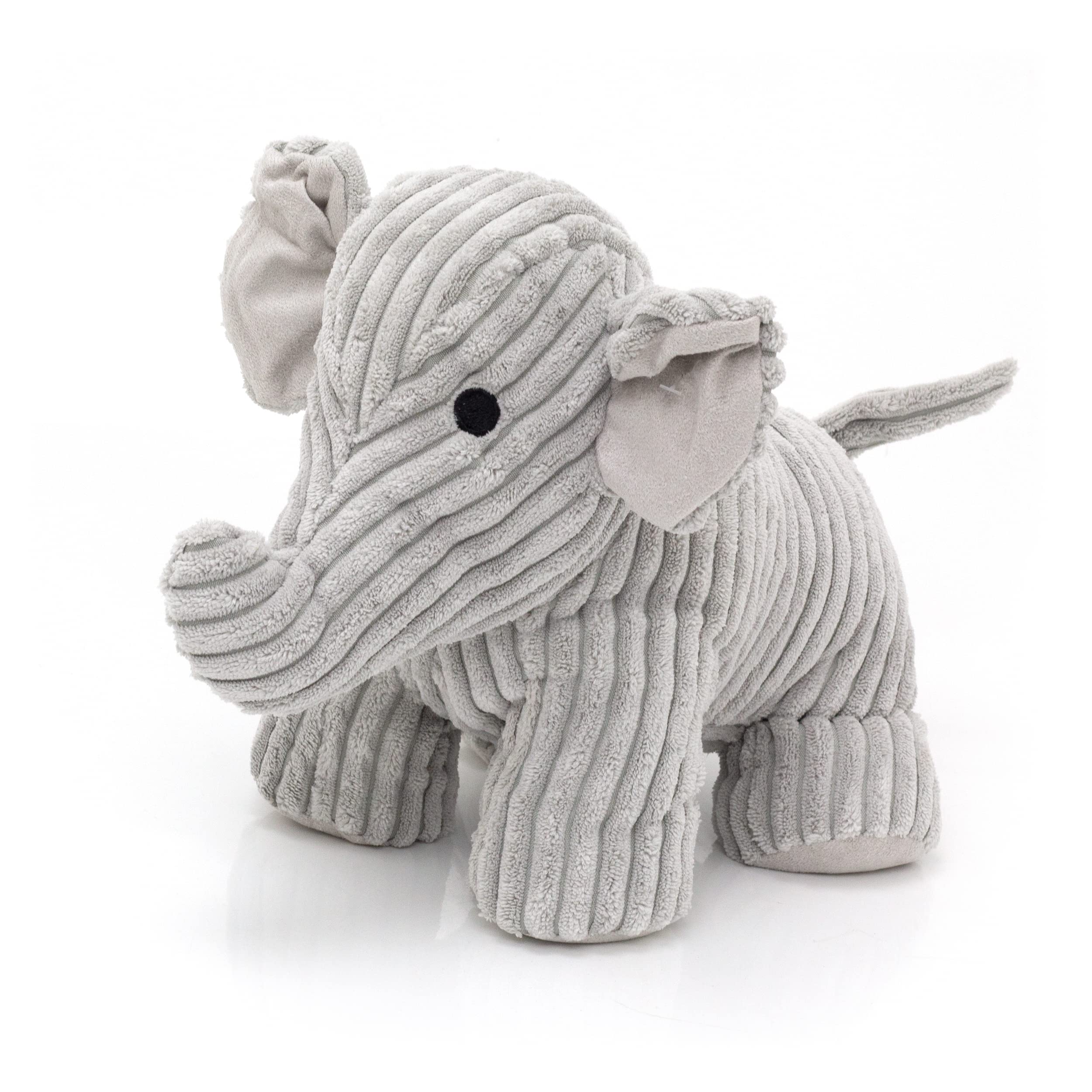 Carousel Home Peanut Elephant Doorstop Grey Ribbed Fabric Animal Doorstop | Novelty Indoor Grey Elephant Shaped Door Stop | Decorative Weighted Elephant Door Stopper - 1.5kg