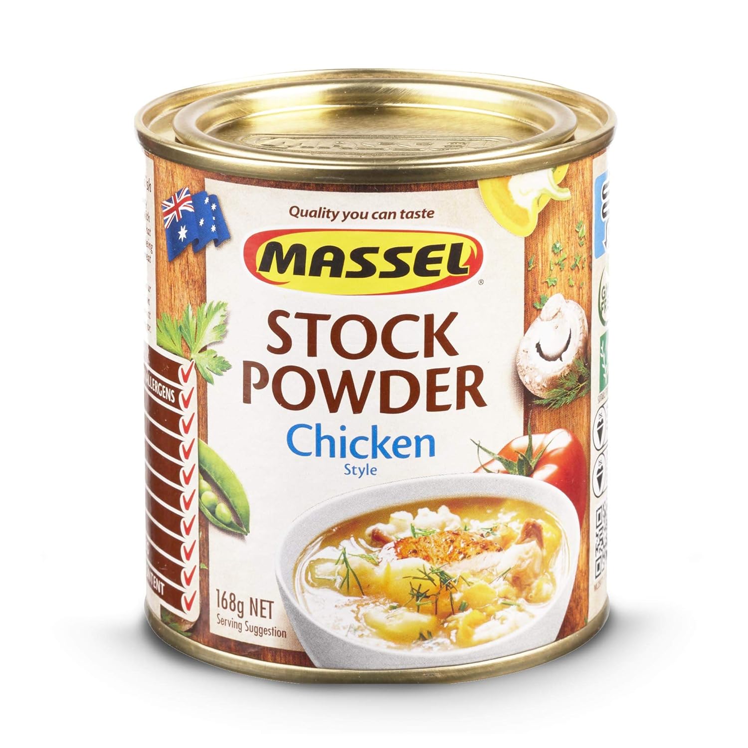 Amazon Com Massel Stock Powder No Msg Gluten Free Chicken Flavour 168 G Pack Of 6 Canned Soup Stock Packaged Chicken Bouillons Grocery Gourmet Food
