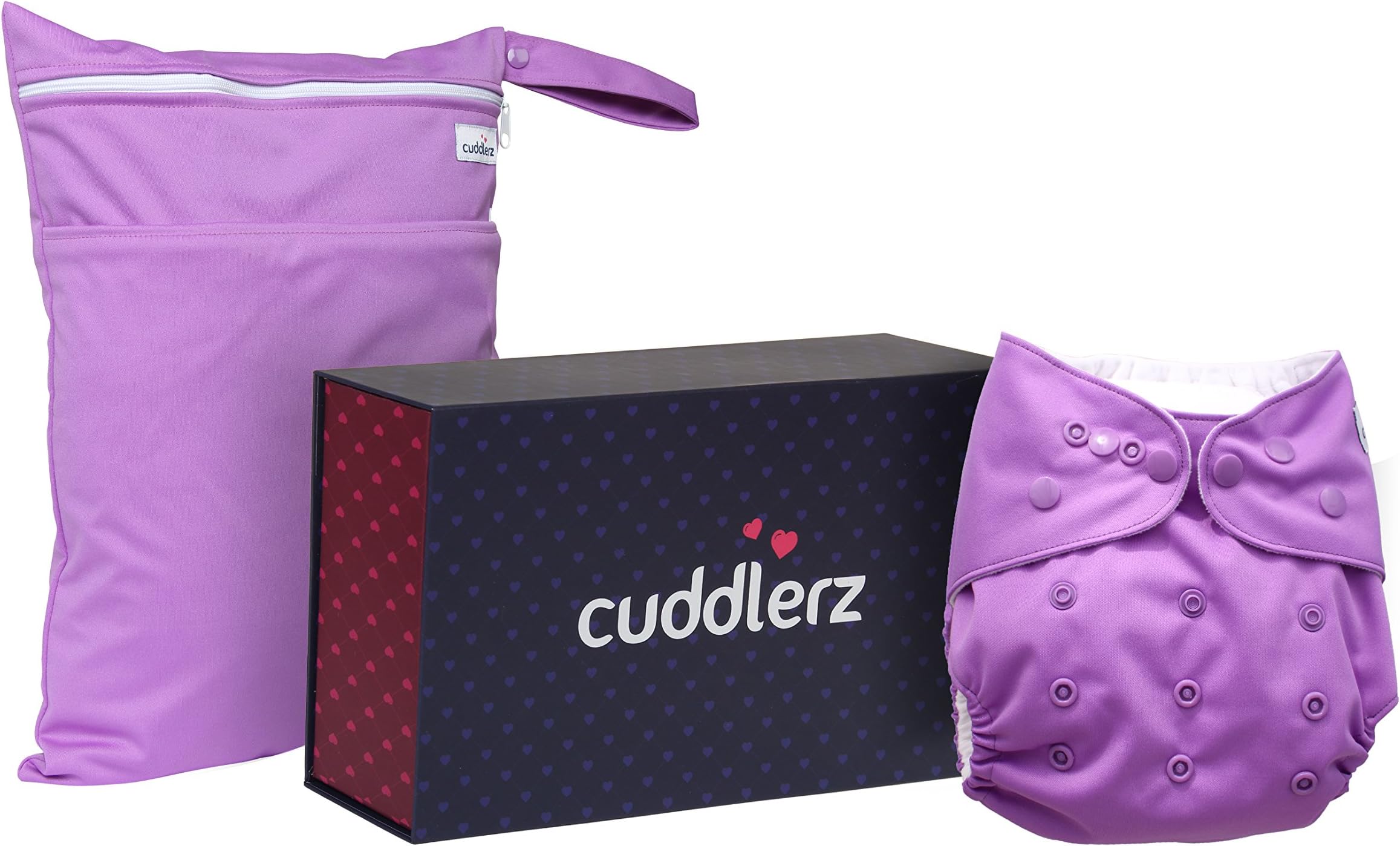 Cuddlerz Cloth Diaper with Insert & Wet Bag Combo (Colour: Orchid)