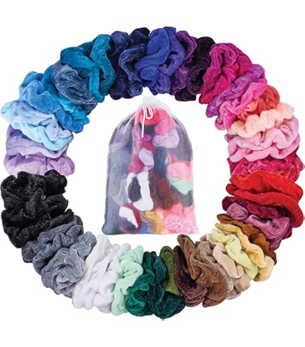 Amazon.com : Crowye 30 Pcs Hair Scrunchies for Women Girls  display picture 1
