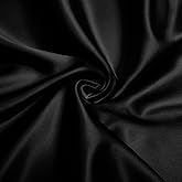VACVELT Charmeuse Satin Fabric by The Yard, 60 Inch Wide Black Satin Fabric Shiny & Soft Cloth Fabric, Silky Satin Fabric for