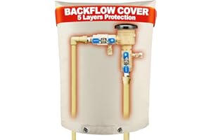 VAZIOYAR Backflow Preventer Cover Insulated Pouch (5°F),The Original Pipe Insulation Cover, Pressure Vacuum Breaker Cover,Winter Outdoor Sprinkler Cover，Thicken 5 Layers of Material(17" W x 20" H)
