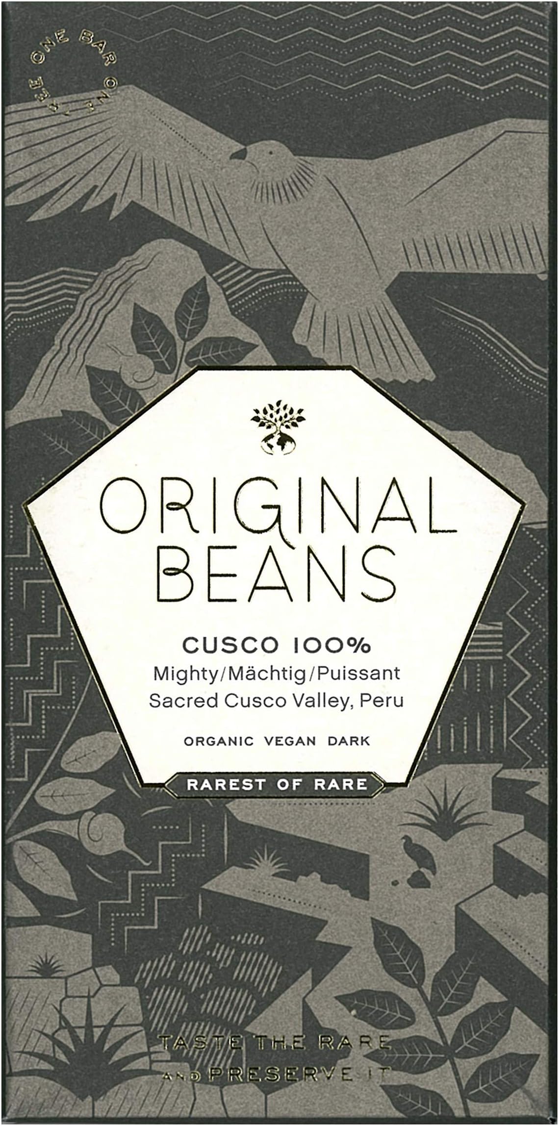 Original Beans, Cusco Chuncho, 100% Dark Chocolate bar