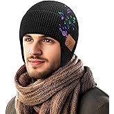 Wireless Beanie Hat with Bluetooth, Rechargeable Headphone Beanie Cap, Windproof Winter Knit Cap, Hands-Free Calling