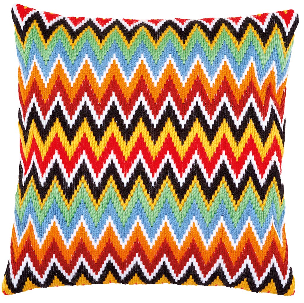 Vervaco Long Stitch Kit: Cushion: Zigzag Lines, 40 x 40cm,PN-0172881