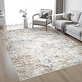 5x7 Area Rug Living Room Rug: Washable Modern Abstract Soft Thin Rug Indoor Floor No Slip Stain Resistant Carpet for Bedroom Dining Room Farmhouse Nursery Home Office - Brown Grey
