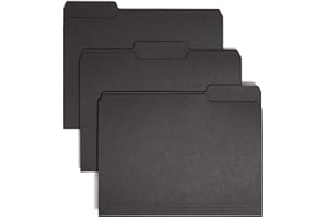 Smead Folder, Letter, Interior, 1/3 Cut Tab, Black, 100 Per Box (10243)