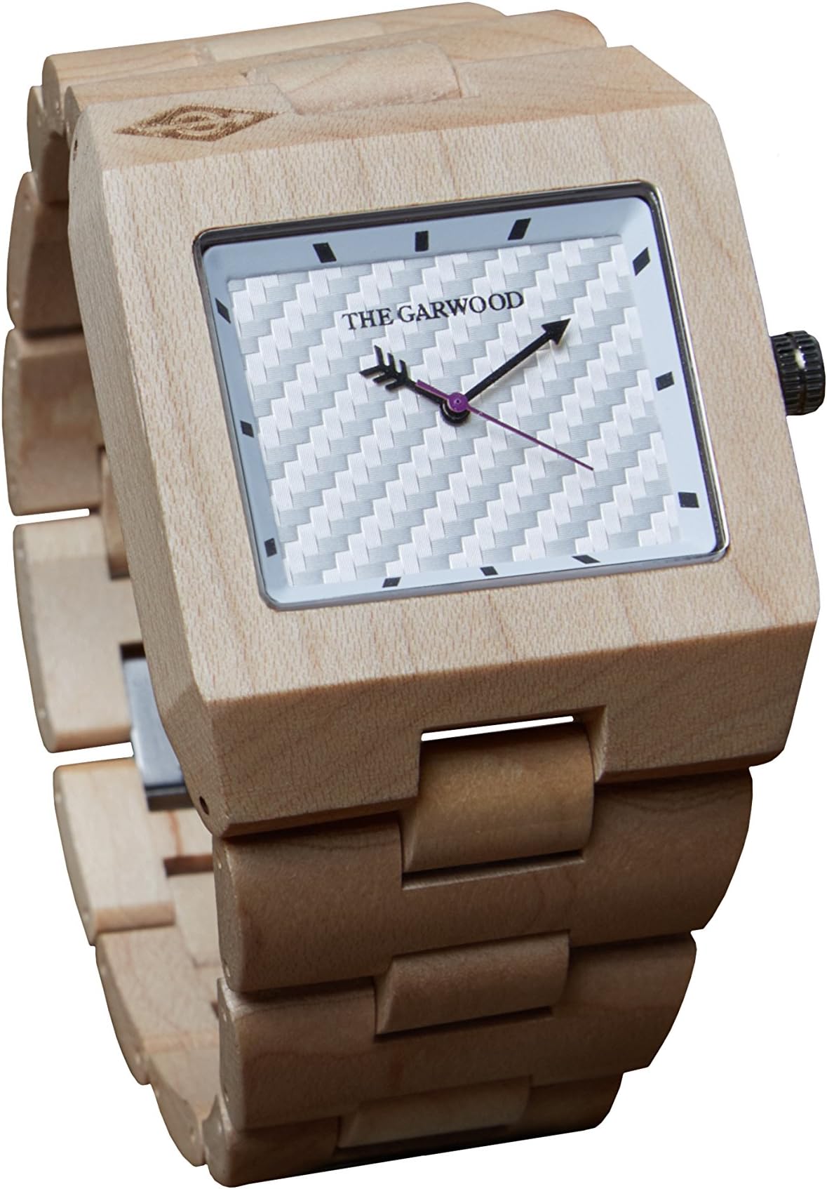 The Garwood American Maple Wood Watch –"Angeleno" – Square – Analog – 12-Month Warranty