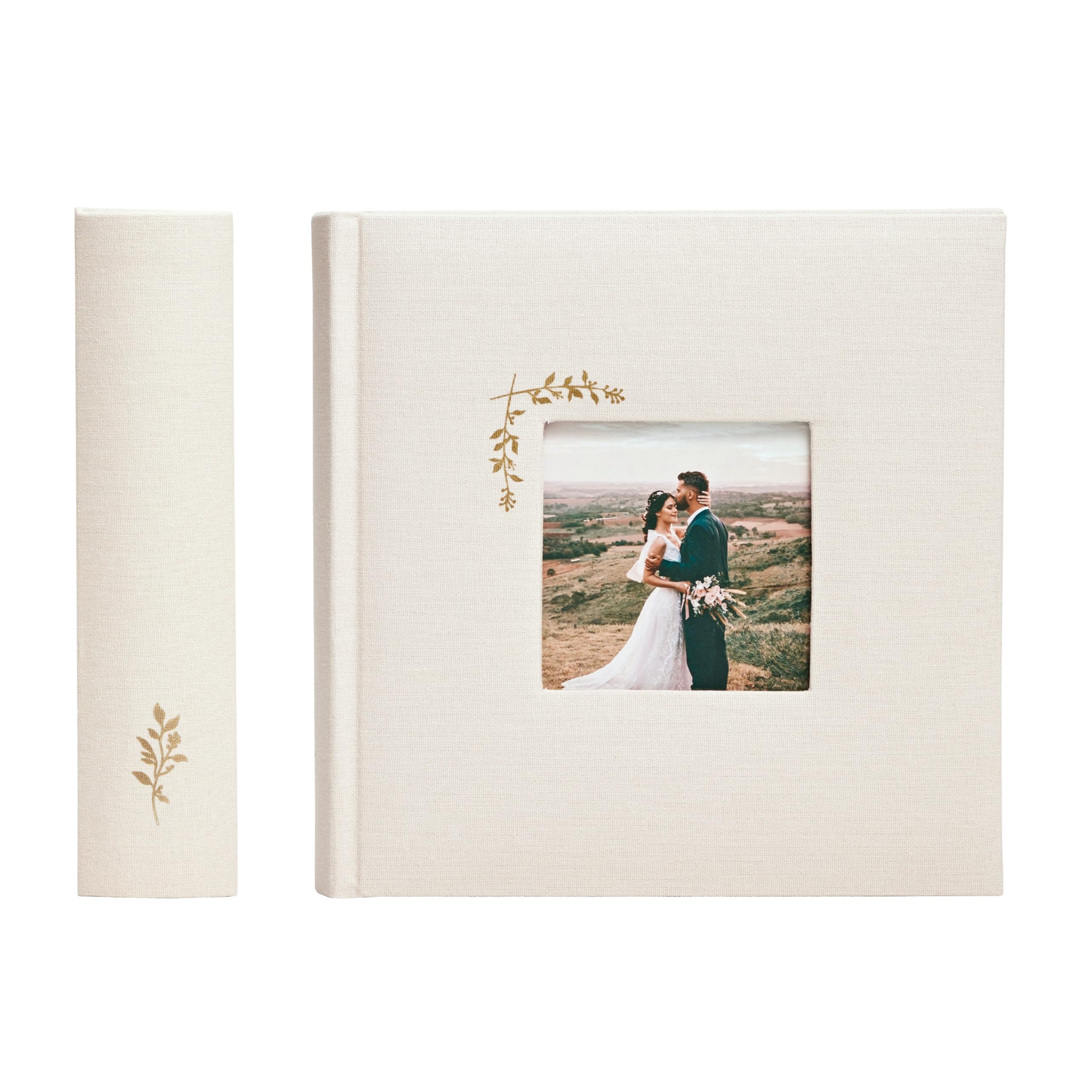 Photo 1 of Elegant Linen Photo Album - 200 Acid-Free Pockets for 4x6 Pics - Perfect for Weddings & Gifts