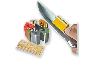 YEVVA knife sharpening angle guides clips clamps 11° 13° 15° 17° 19° 21° 23° 25° 28° 30° (Yellow+Golden+Olive+Red+Black+Silver+Orange+Gray+Green, Medium (For medium size knives))