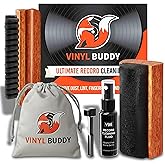 Vinyl Buddy Ultimate 5-Piece Vinyl Record Cleaning Kit | Includes: Record Cleaner – Velvet, Microfiber & Stylus Brush | Made from Premium Hardwood – Clean, Protect & Restore Your LPs