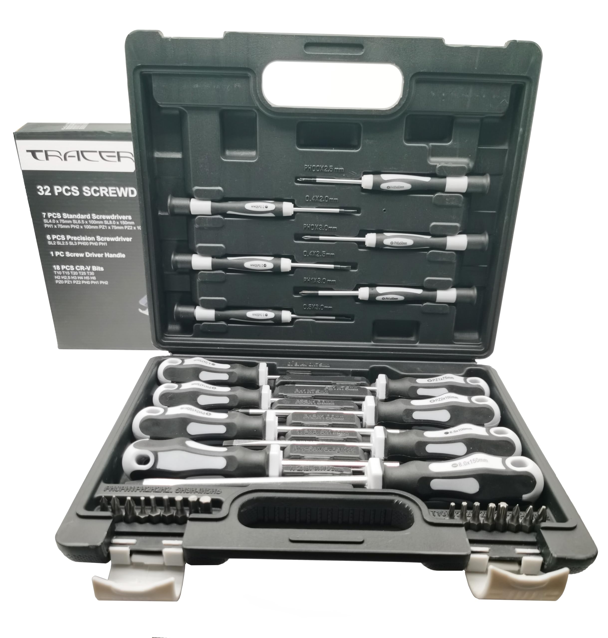 TRACER 32-Piece Precision Screwdriver Set - Slotted, Phillips, Torx - Ideal for Repairs