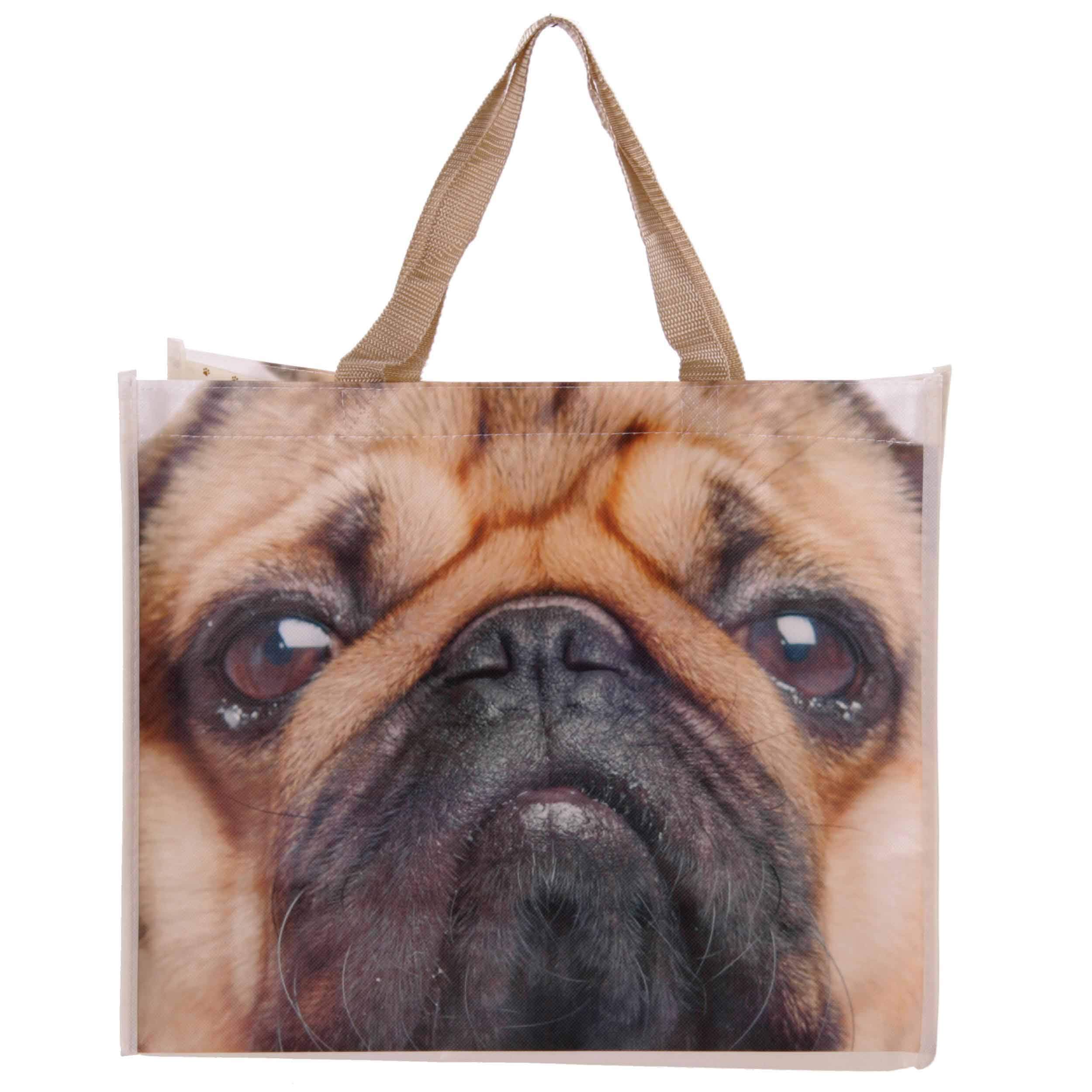 Pug Shopper Bag by Pukator 40 x 33cm Pugs & Kisses range