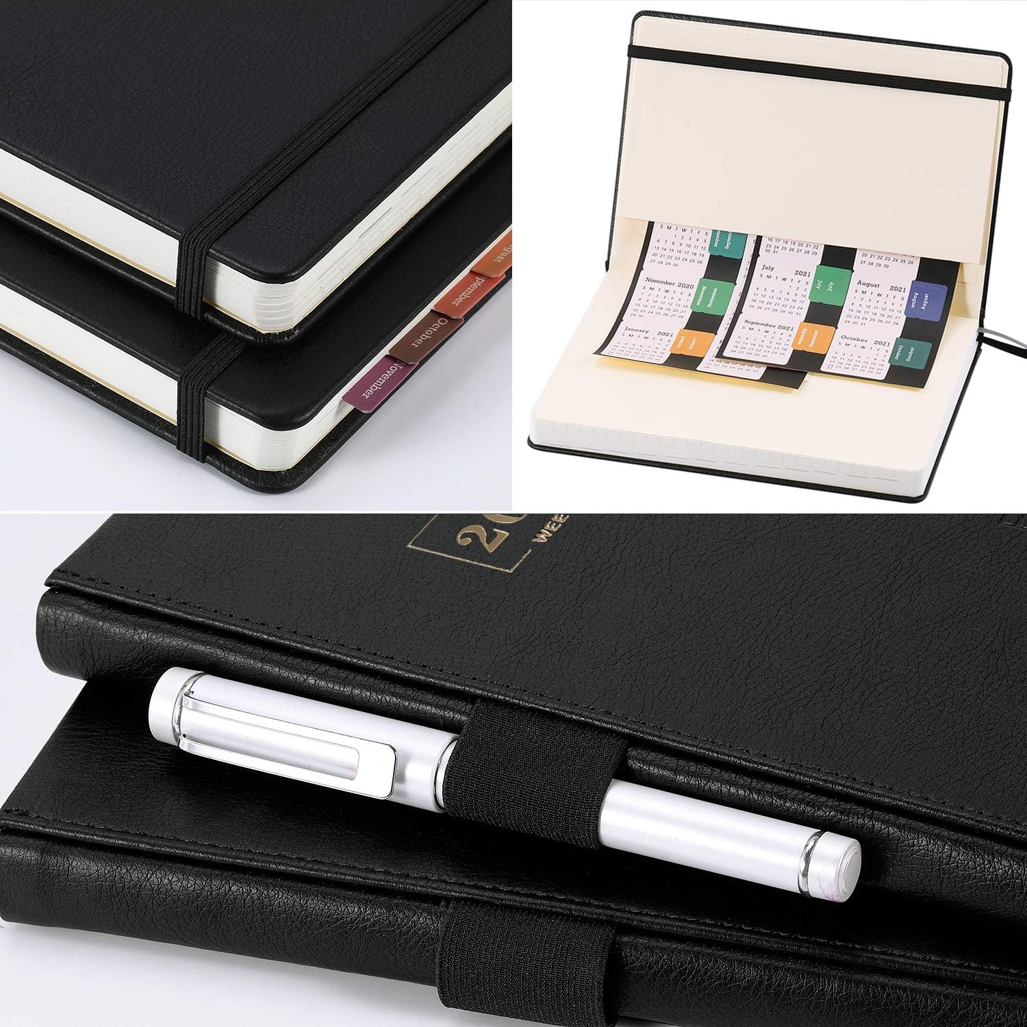 2021 Planner - Weekly, Monthly and Year Planner with Pen Loop, to Achieve Your Goals & Improve Productivity, January 2021 - December 2021, Thick Paper, Inner Pocket, 5.75" x 8.25", Black : Office Products
