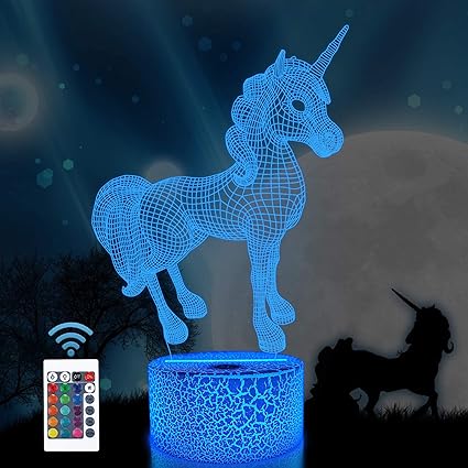 unicornio regalos 3d luz de la noche proyeccion de la lampara led de bebe nursery luz de noche para la habitacion de los ninos decoracion del hogar