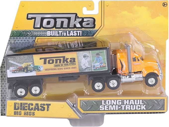 semi hauling tonka truck