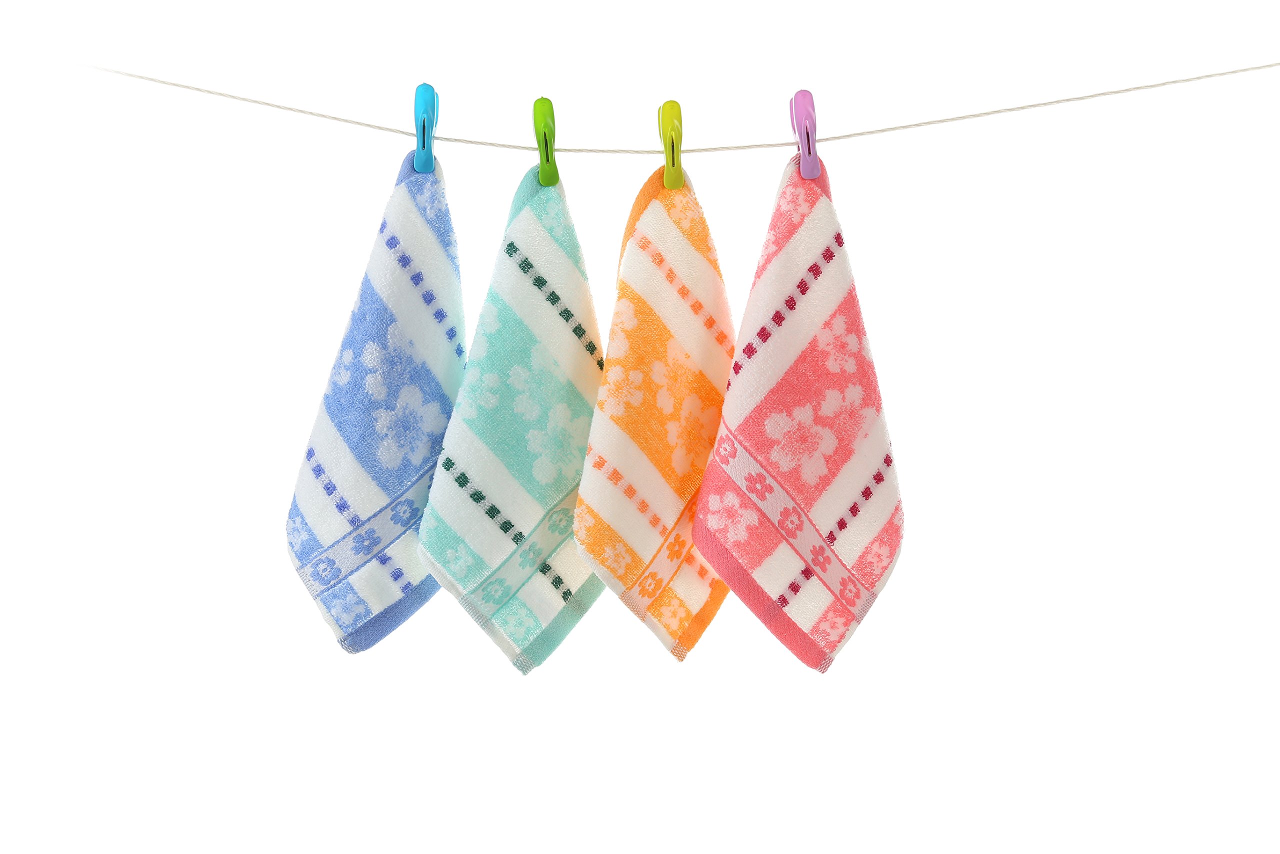 8 Piece Terry Wash Cloth Flannel – Washcloth, Wash Stain Flowers