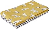 Penguin Home Set of 2 Recycled Cotton Tea Towels Mustard Grey Black 50x70 view 7