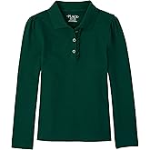 The Children's Place Girls' Uniform Long Sleeve Ruffle Pique Polo