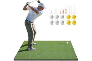 Rungopro Golf Mat, 5x4ft Artificial Turf Golf Hitting Mat, Golf Practice Training Mat Aids for Backyard Driving Chipping Indo