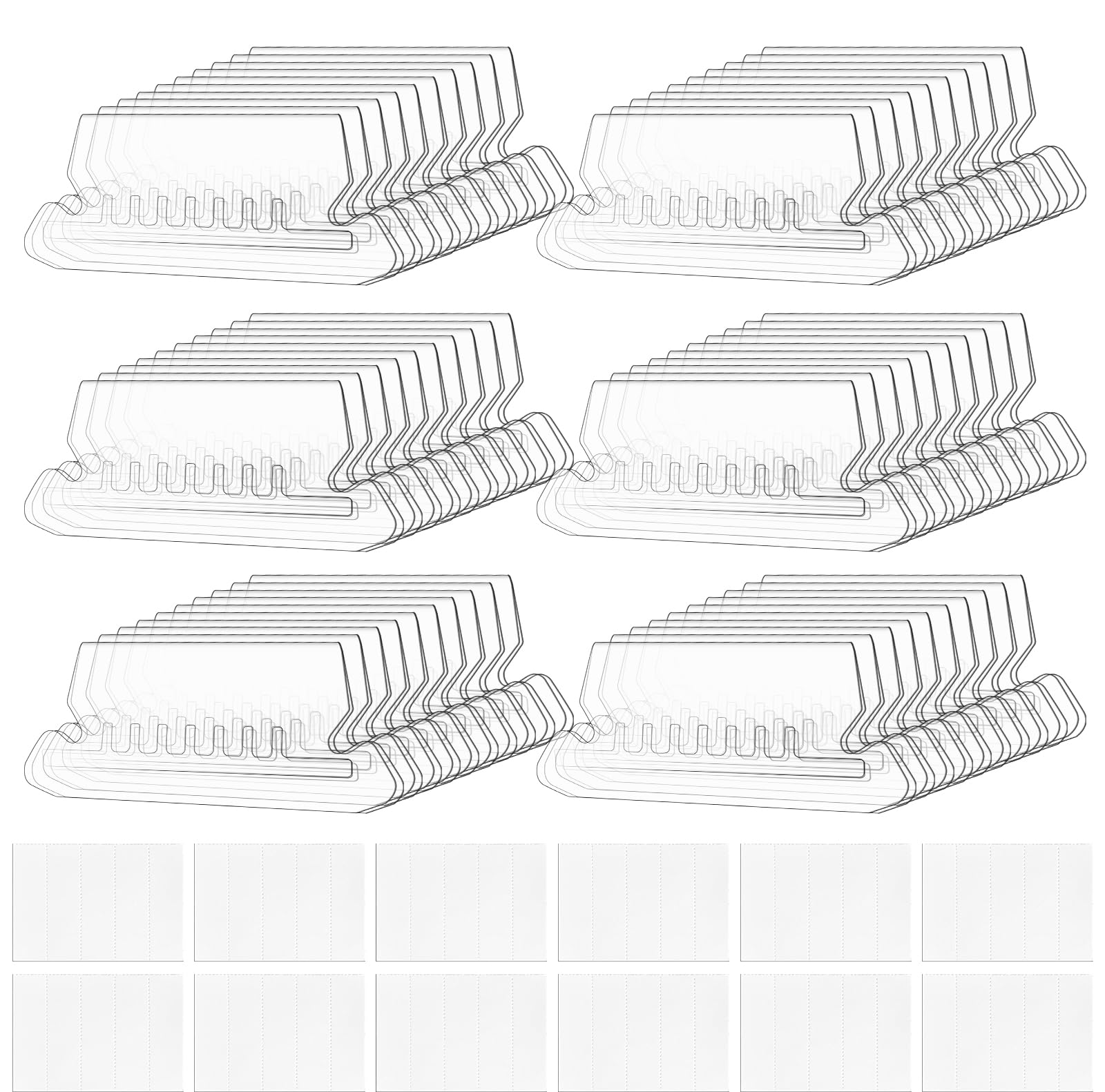 File Folder Tabs, 60+60 Sets Clear Hanging File Folder Tabs with Inserts for Hanging Folders, 3 1/2 Inch Plastic Hanging File Tabs for Quick Identification
