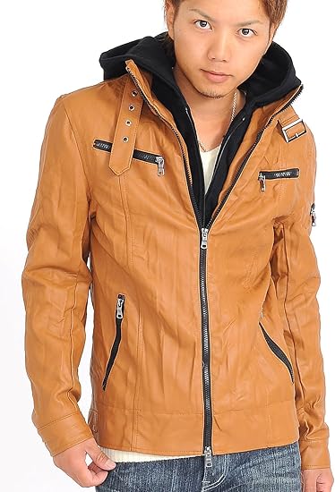 Amazon レザージャケット メンズ ジャケット フェイクレザー フード レザー 黒 キャメル Q1 L キャメル コート ジャケット 通販 Amazon レザージャケット メンズ ジャケット フェイクレザー フード レザー 黒 キャメル Q1 L キャメル コート ジャケット 通販