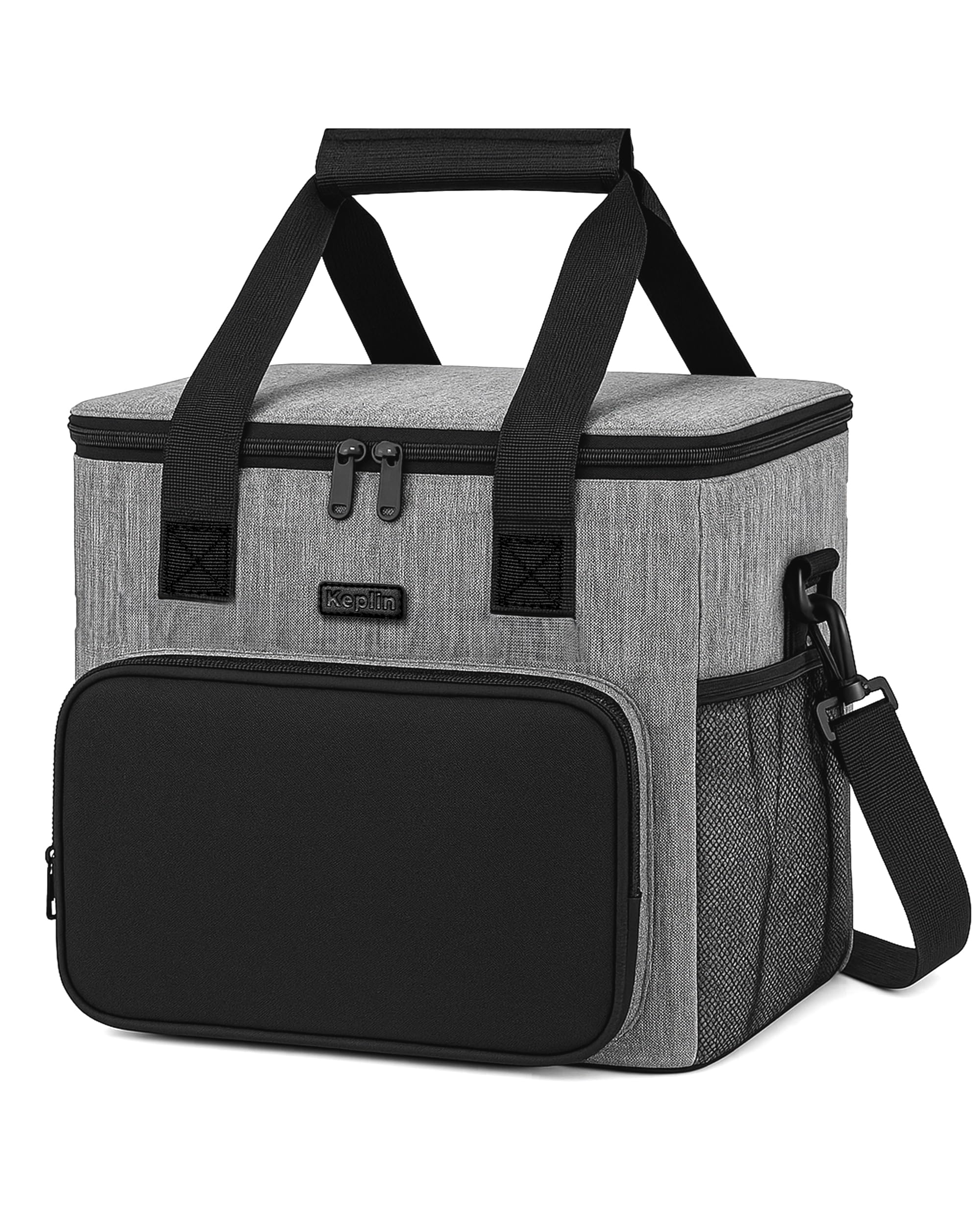 KEPLIN Insulated Cooler Bag 16L Waterproof & Leak Resistant with Shoulder Strap, Side & Front Pockets Portable Lunch Box for Picnic, Camping, Beach, Travel & BBQ, Outdoor Use, (30 x 23 x 23 cm)