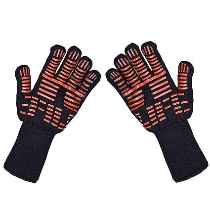 Generic : Ttlife Hot Oven Mitts Gloves BBQ Grilling Cooking Gloves - 932F Extreme Heat Resistant Gloves Long for Extra for