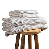 Püskül - 4 Pieces Waffle Towel Sets for