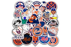 JOL 30 PCS New York American Mets Baseball Stickers for Water Bottle, Laptop, Bicycle, Computer, Motorcycle, Travel Case, Car Decal Decoration Sticker