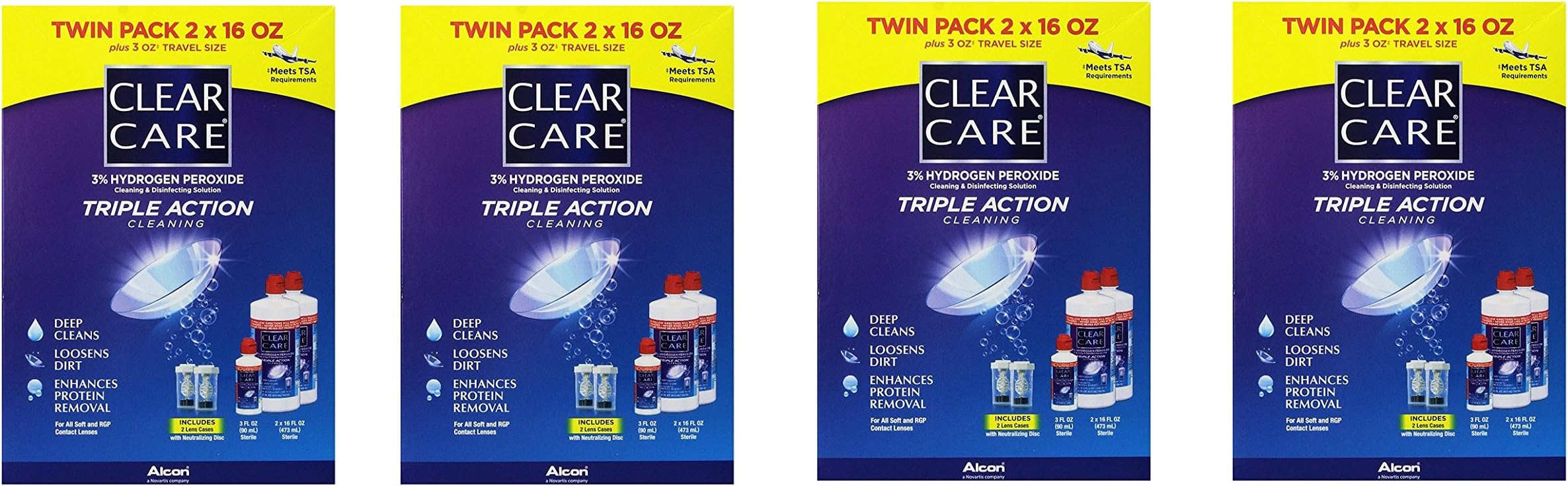 Clear Care Cleaning & Disinfecting Solution (2 X 16fl Oz Packs) (4 Twin Pack)