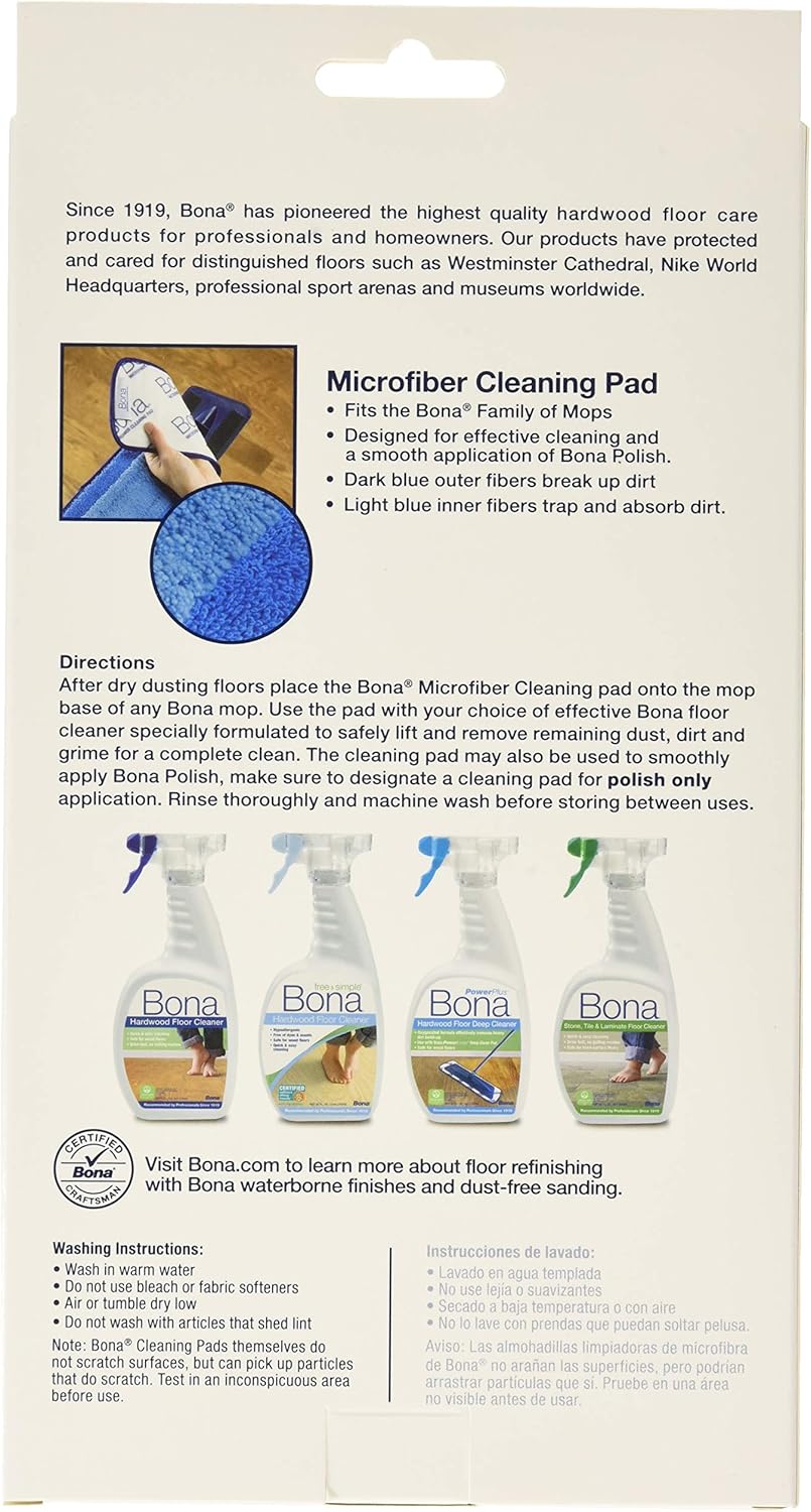 Amazon Com Bona 3 Pack Microfiber Cleaning Pad Home Kitchen