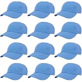 Gelante Baseball Caps Hats 100% Cotton Plain Blank Adjustable Size Wholesale Bulk of 12 Pack