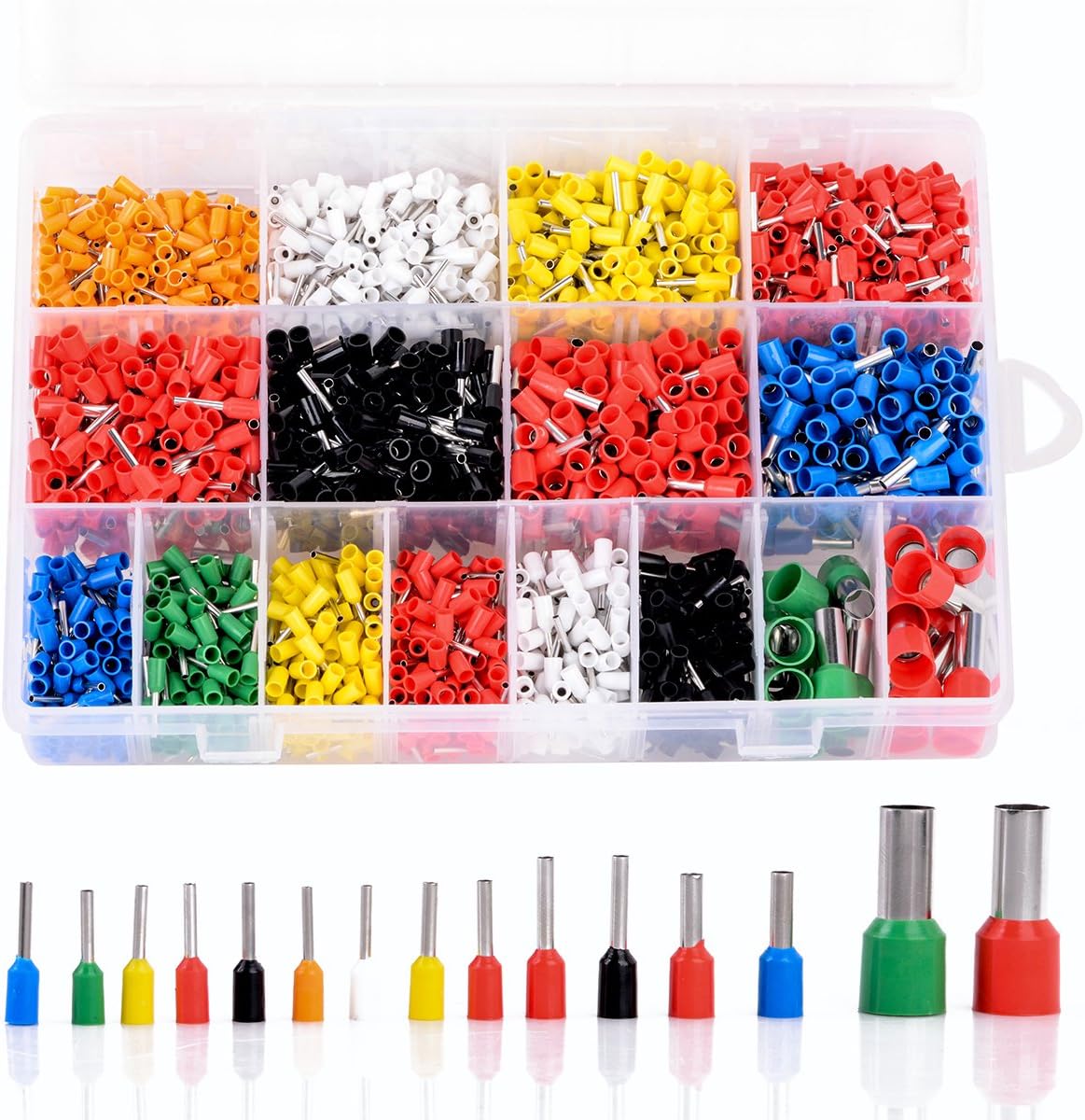 Set 280 Capicorda Elettrici Assortiti - Connettori A Crimpare Isolati, 15 Tipi Per Cavi AWG 22-10 - Foto 7