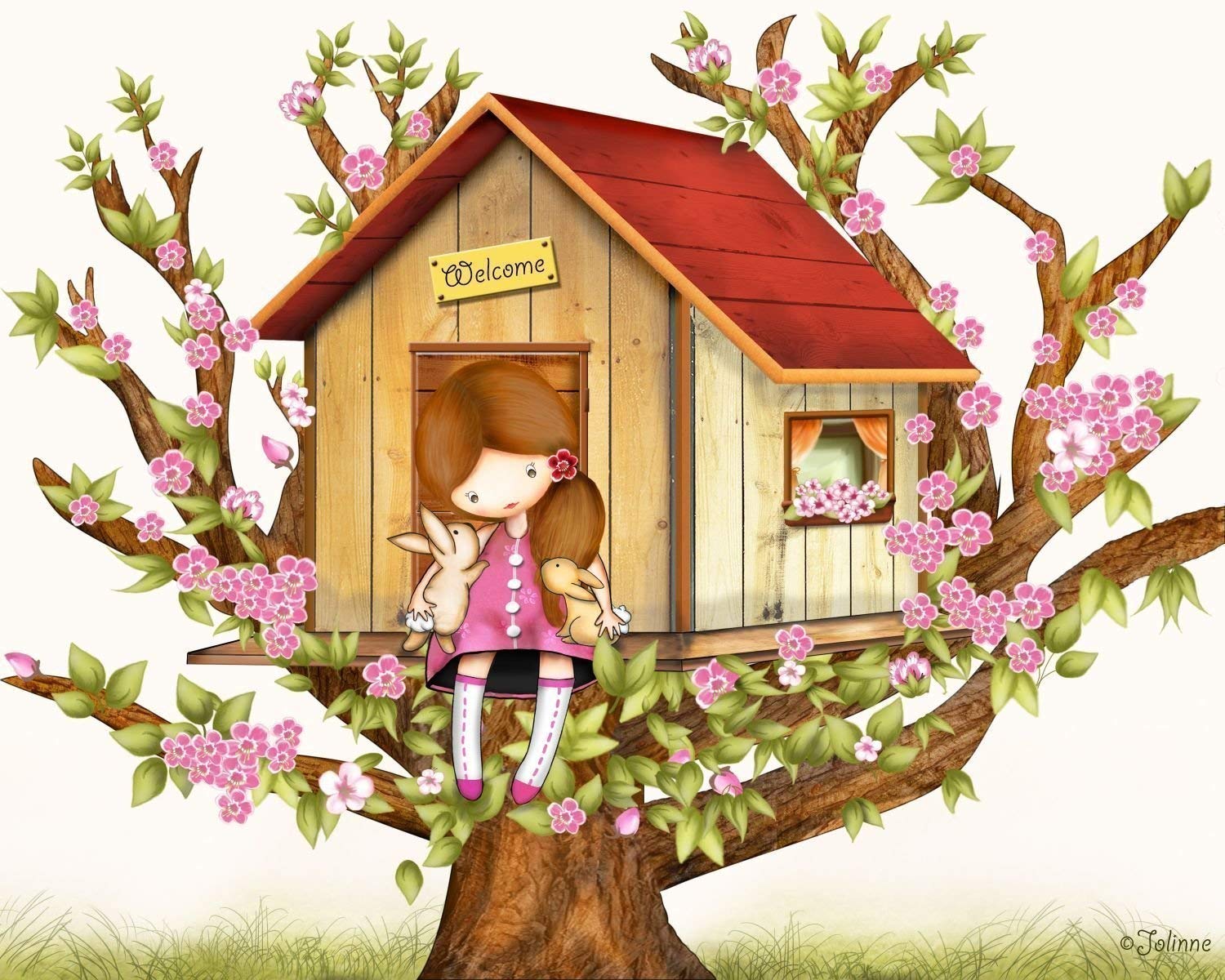 Amazon Com Girls Room Wall Art Toddler Bedroom Decor Tree House