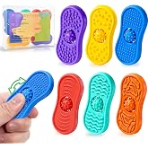 Sensory Fidget Toys for Kids 6 Pack Silicone Worry Stones for Autism ADHD Calming Down Quiet Figette Classroom Must Have Stress Toy for Anxiety Relief Office Desk Toy Set Easter Basket Stuffer Gift