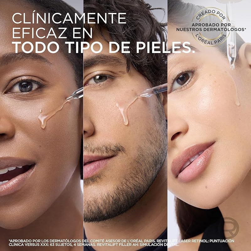 L'Oréal Paris Revitalift Filler Sérum Antiarrugas con Ácido Hialurónico, Péptidos. Nº1 del Mundo. Hidratación Duradera y Profunda. Ilumina y Rellena en 1H. Inspirado en Cosmética Coreana, 50ml XL