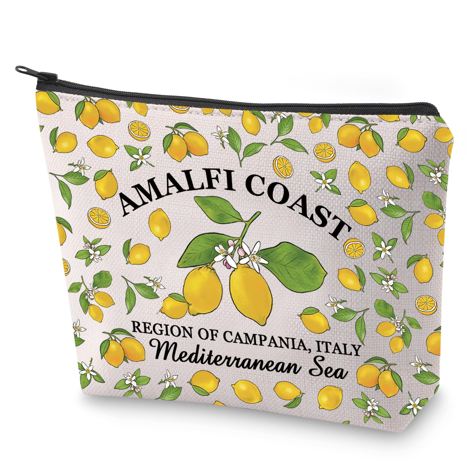 Italy Lemons Cosmetic Bag South Italy Gift Amalfi Coast Travel Makeup Bag Romantic Travel Souvenir Gift (Amalfi Coast)