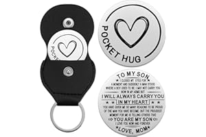 Aesnefe Pocket Hug Token Inspirational Reminder Gifts Mental Health Thinking of You Gift Self Love with PU Leather Keychain