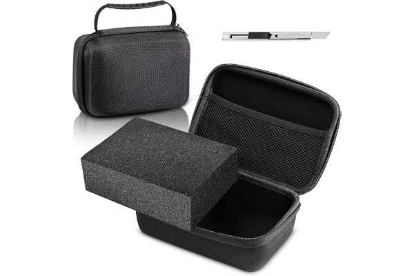 Relaxweex EVA Hard Case with Customizable Foam 7.8 x 6.3 x 3.5 Inch Protective EVA Carrying Case Shockproof Outdoor for Camera, Digital Products, Electronic Instruments with Knife, Black