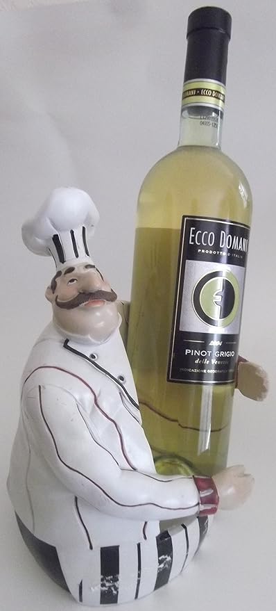 Fat Italian Chef Waiter Wine Holder Buon Appetito Bistro Kitchen